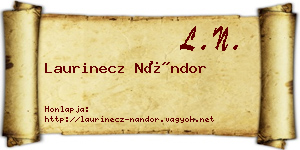 Laurinecz Nándor névjegykártya