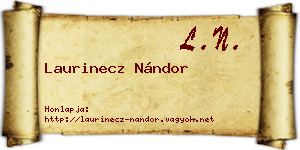 Laurinecz Nándor névjegykártya